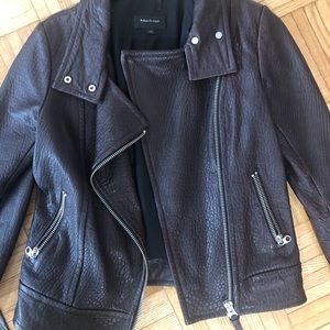 Mackage Genuine leather Pebbeled Wine jacket